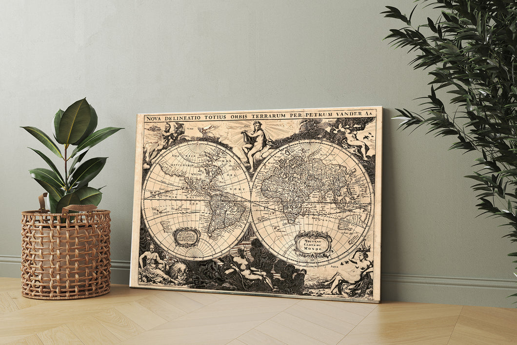 Stara mapa na kanvas platnu u poklon tubi - Mapa 2