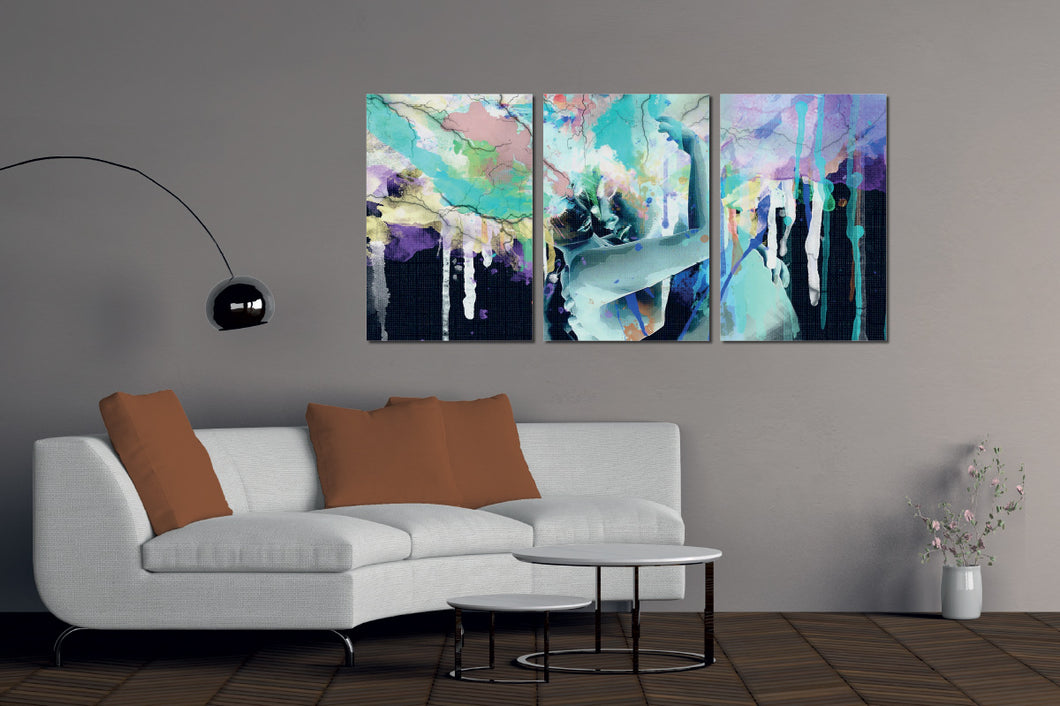 Art painting on canvas - Abstraction 2 - Three - part