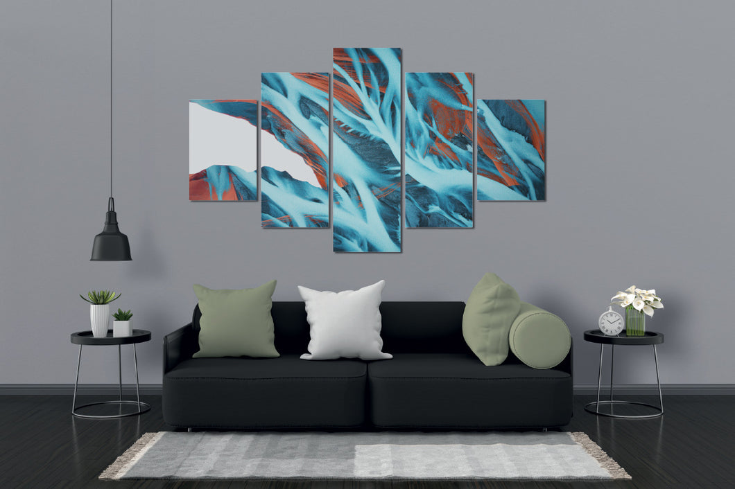 Art painting on canvas - Abstraction - Five-part