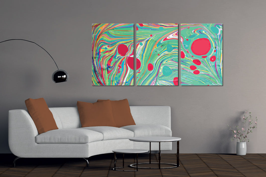 Art painting on canvas - Abstraction 11 - Three-part