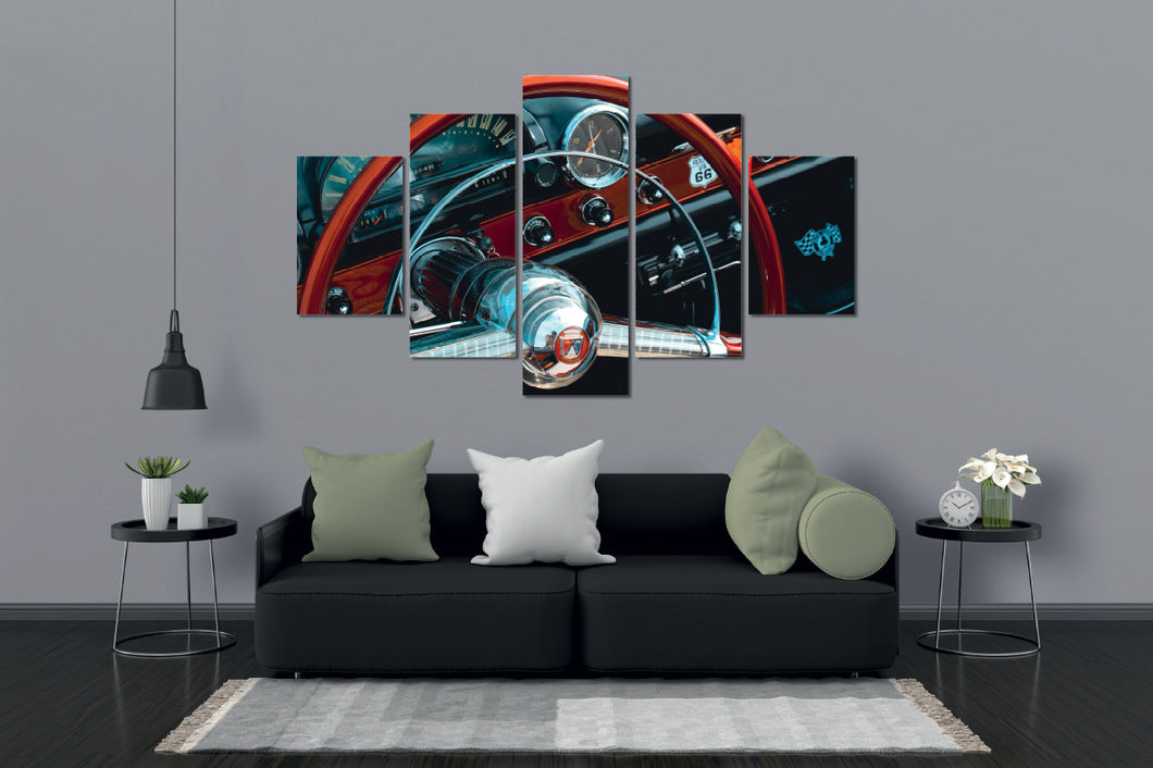 Art painting on canvas - Cars - Five-part
