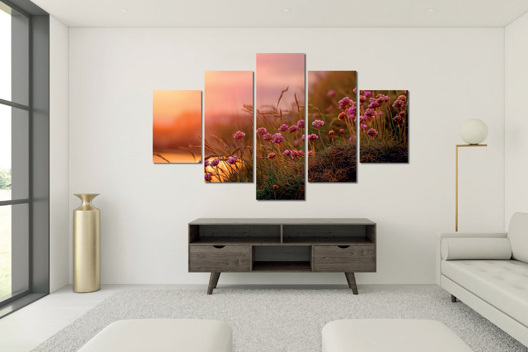 Art painting on canvas - Flowers 2 - Five-part