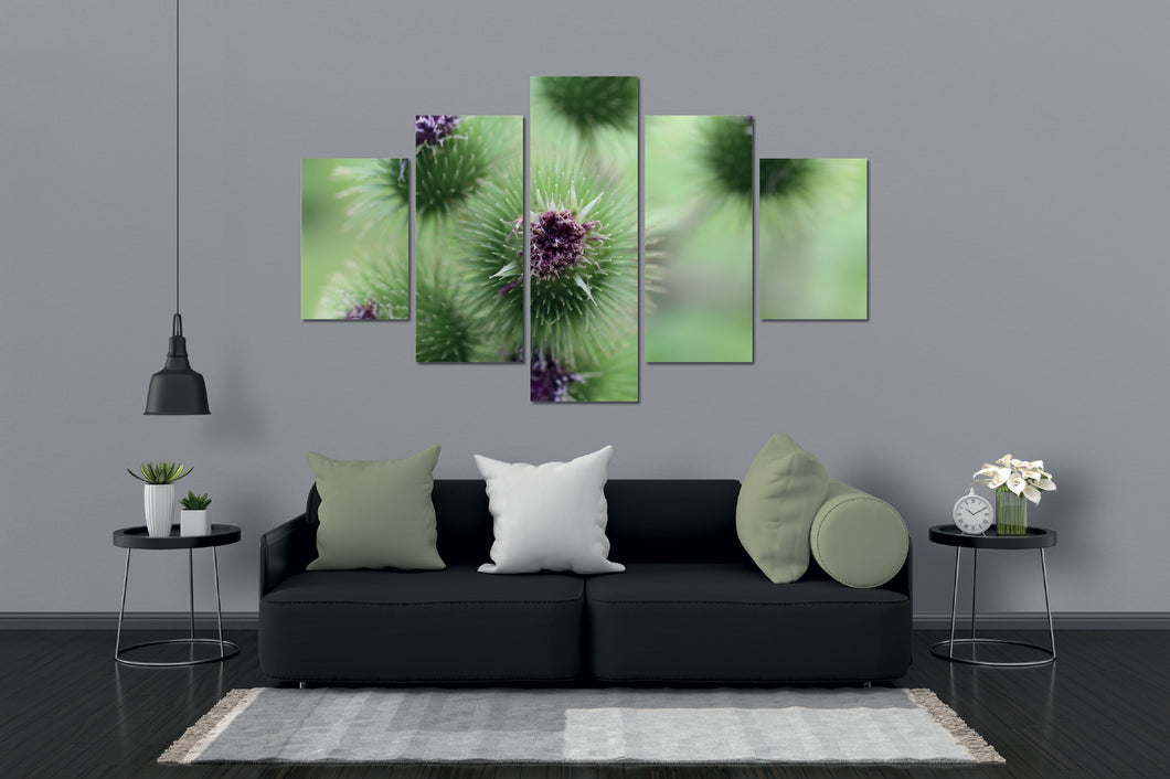 Art painting on canvas - Flowers 4 - Five-part