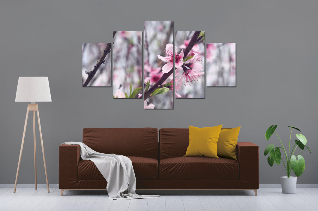 Art painting on canvas - Flowers - Five-part
