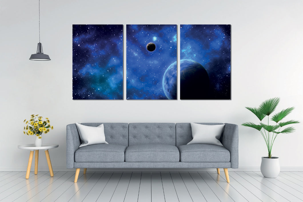 Umetnička slika na kanvasu - Svemir 2 - Trodelna