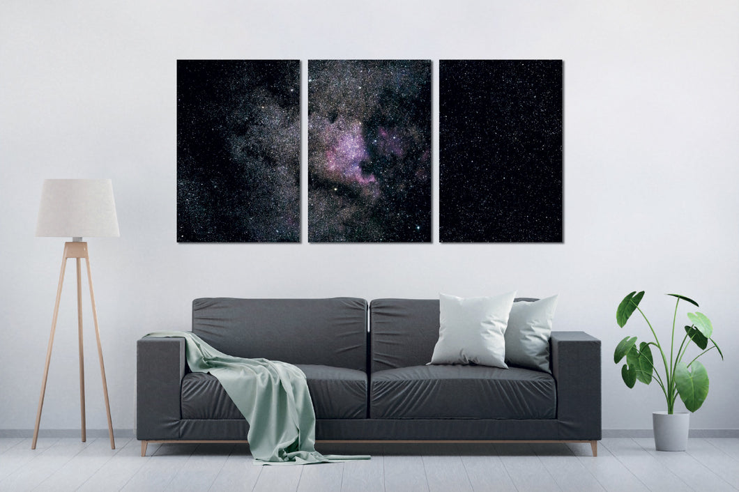 Art painting on canvas - Space 3 - Three-part