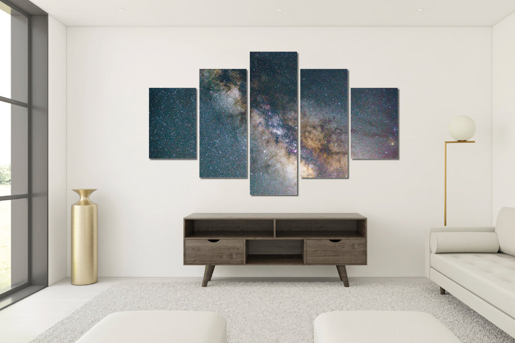 Umetnička slika na kanvasu - Svemir 20 - Petodelna