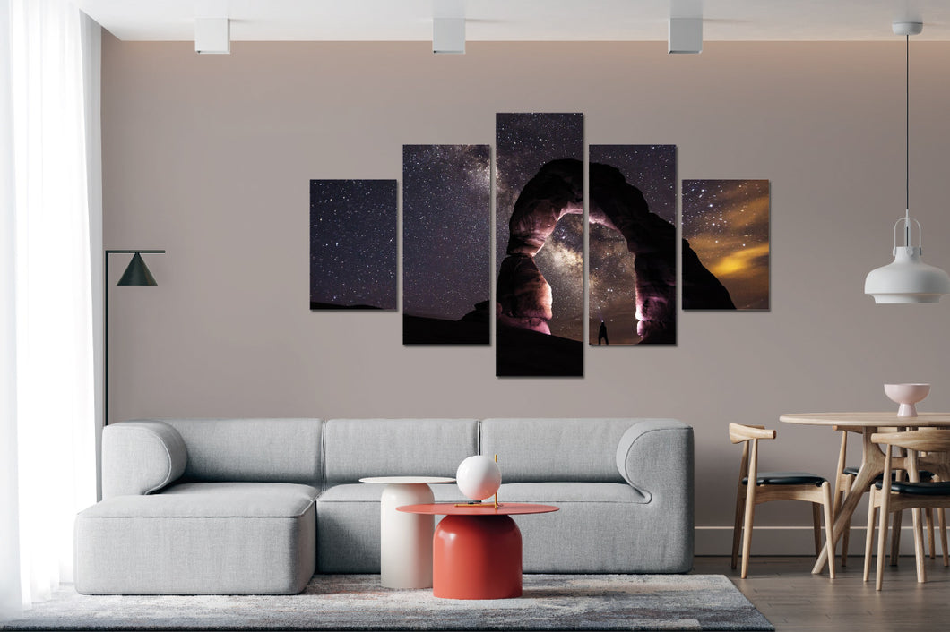 Art painting on canvas - Space 7 - Five-part