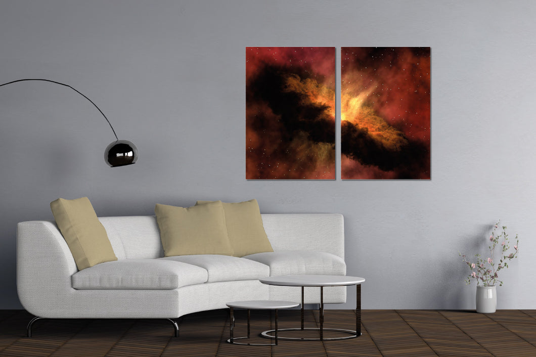 Art painting on canvas - Space 8 - Two-part