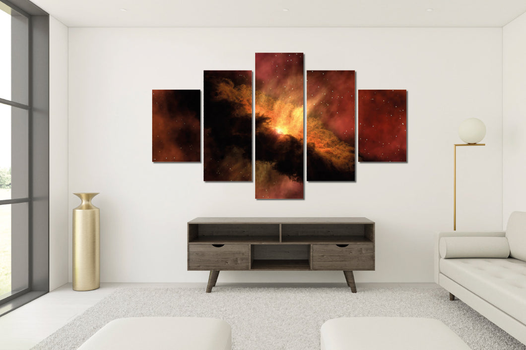Art painting on canvas - Space 8 - Five-part