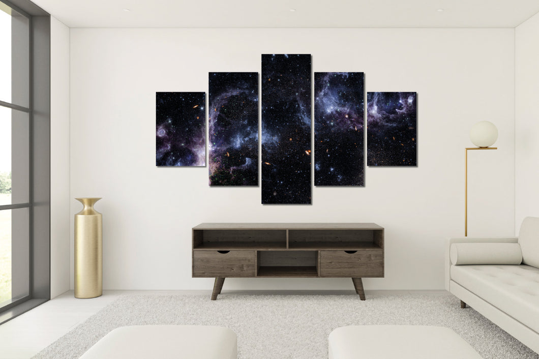Art painting on canvas - Space 13 - Five-part